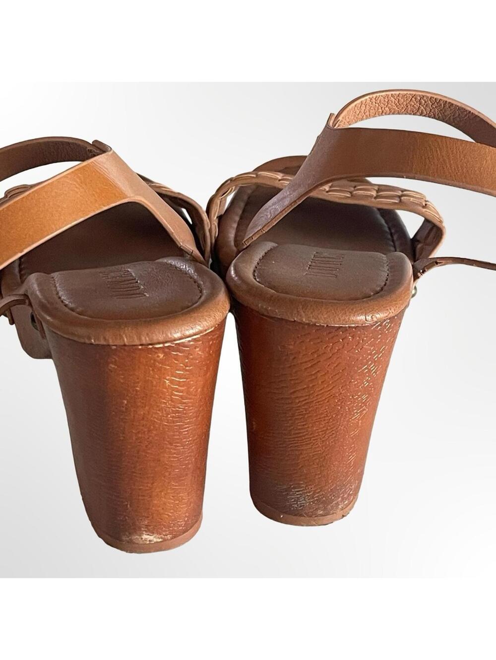 Dunes Women’s Tan Woven Front Ankle-Strap Sandals - size 8.5 - Picture 3 of 7